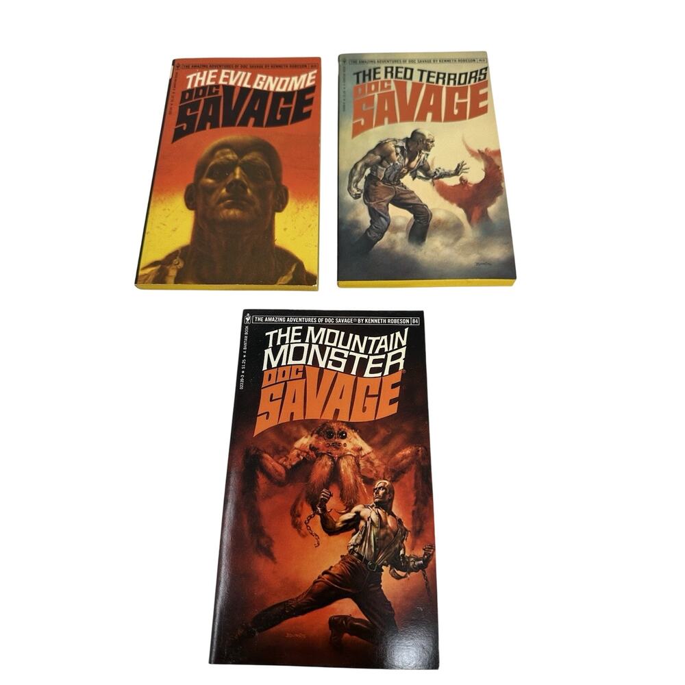 Doc Savage Book Lot Of 3 Vintage Paperbacks Kenneth Robeson